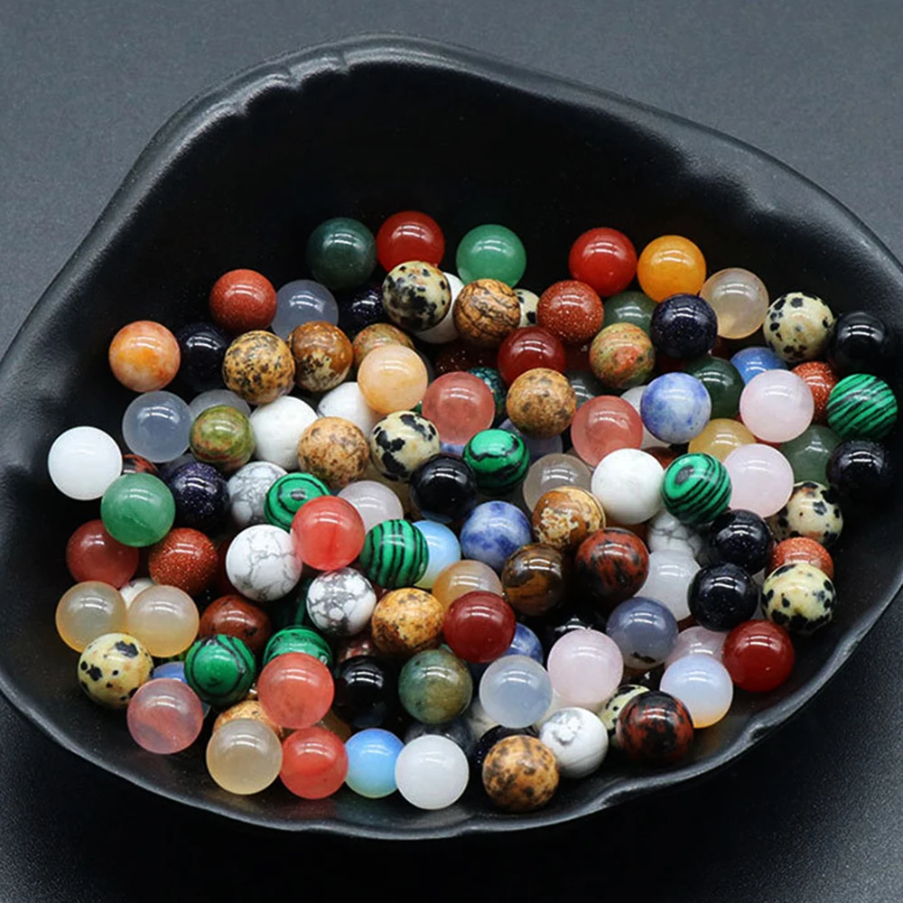 الجملة الكثير 8 مللي متر كرات كريستال الحجر الطبيعي الصغيرة الخرز الكوارتز الريكي شفاء غلوب شقرا المجال الخرز جوهرة عينة ديكور المنزل #6