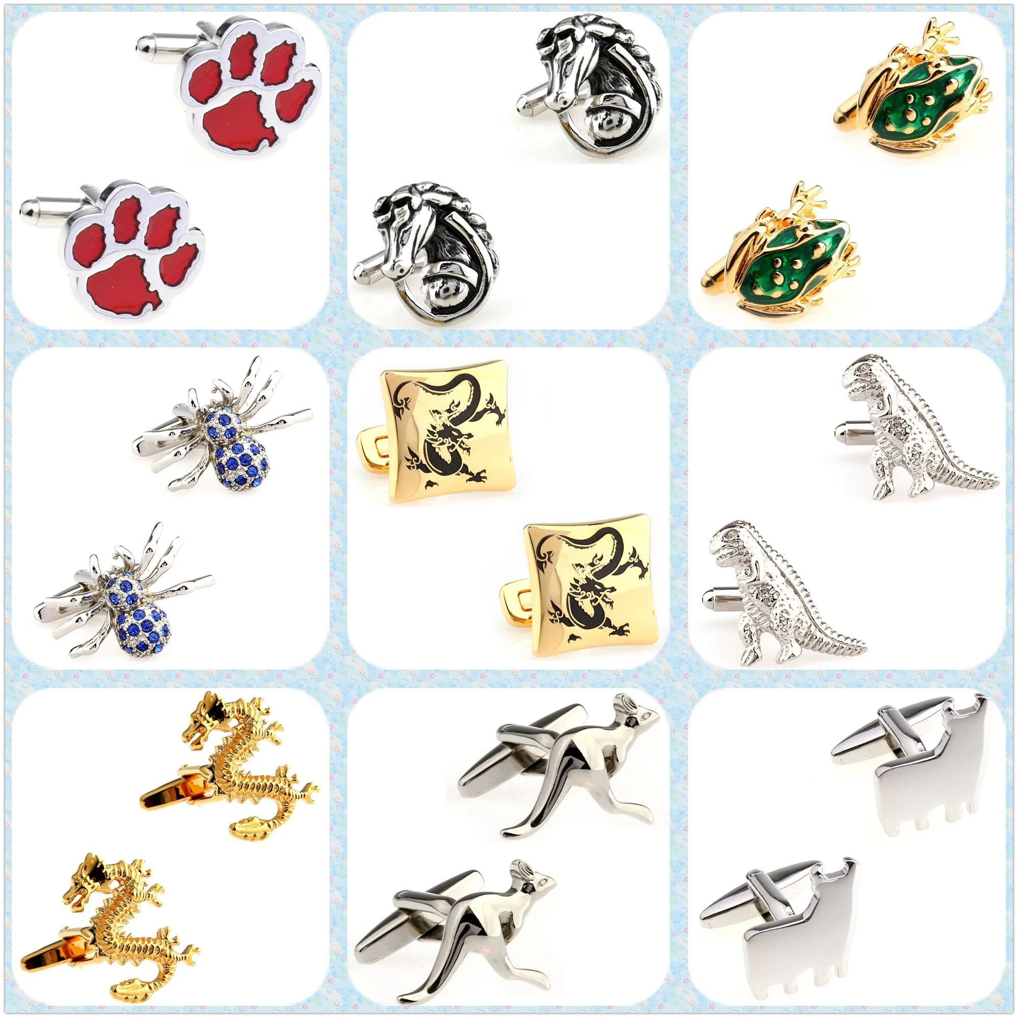 TZG Fashion Animal Cufflinks Men Cuff Links For French Shirts Factory