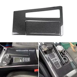 For Audi A6 C8 2019 2020 2021 2022 Car Interior Accessories Central Gear Shift Panel Frame Trim ABS Carbon Fiber Texture LHD
