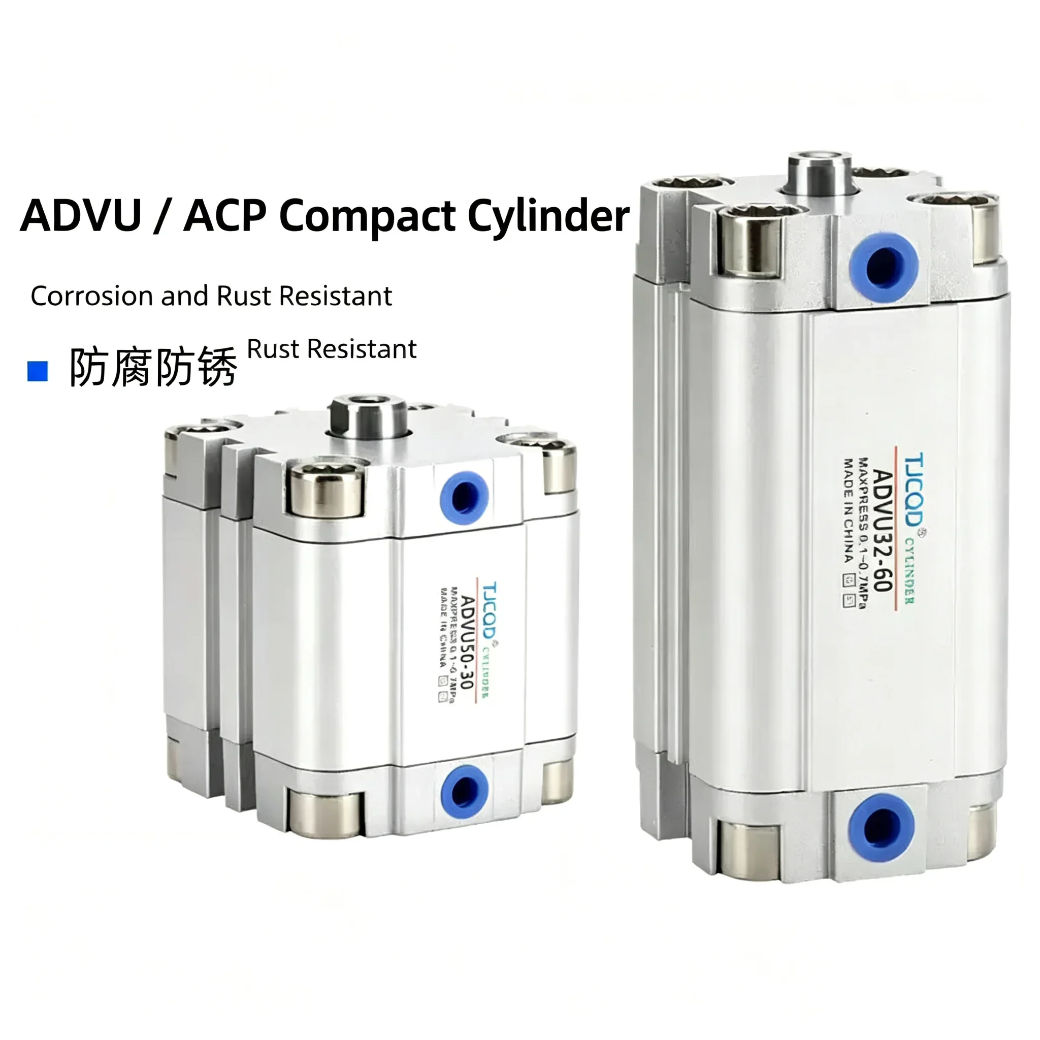 HLH Compact Cylinders ADVU Series - Various Sizes Available including ADVU-12/16/20/25/32/40/50/63/80-5/10/15/20/25/30/35/40/50/