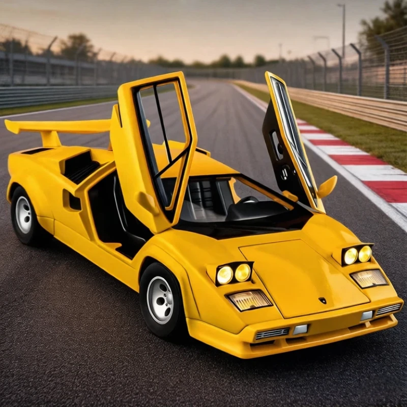 

Aolly 1:24 Lambor Countach LP500S Alloy Sports Car Model Pull Back Sound Light Effect Live Stream Room Ornament For Hobbyists