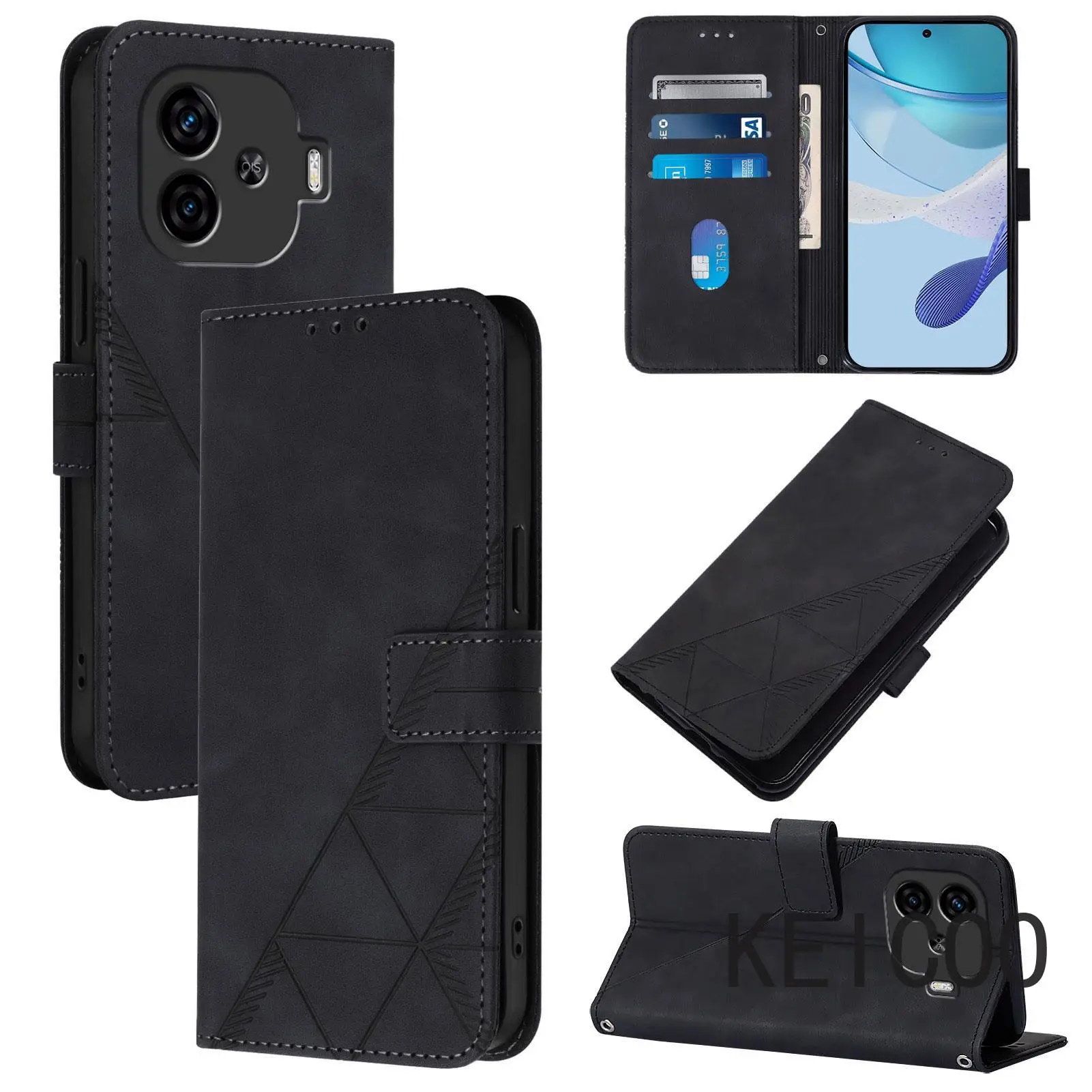 Housing for Vivo IQOO Z9 Z9X V30E Turbo Z9Turbo 5G Business Three-dimensional Patterned Leather Cases Call Convenient Shell