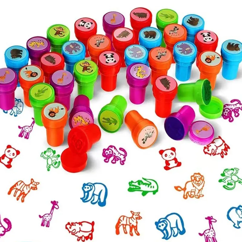 

10pcs Assorted Stamps for Kids Self-ink Stamps Children Toy Stamps Smiley Face Seal Scrapbooking DIY Painting Photo Album Decor