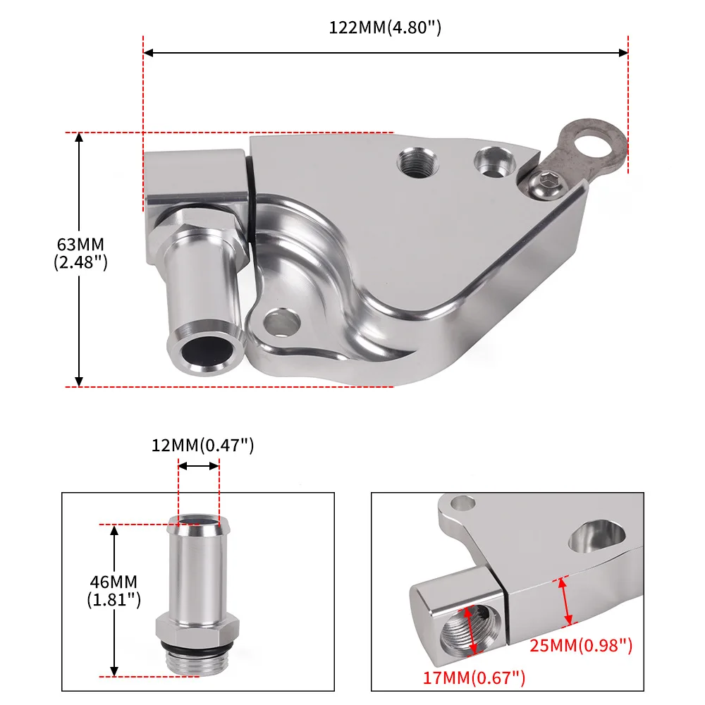 K Series Intake Manifold Adapter Plate Coolant Fitting for K20 K24