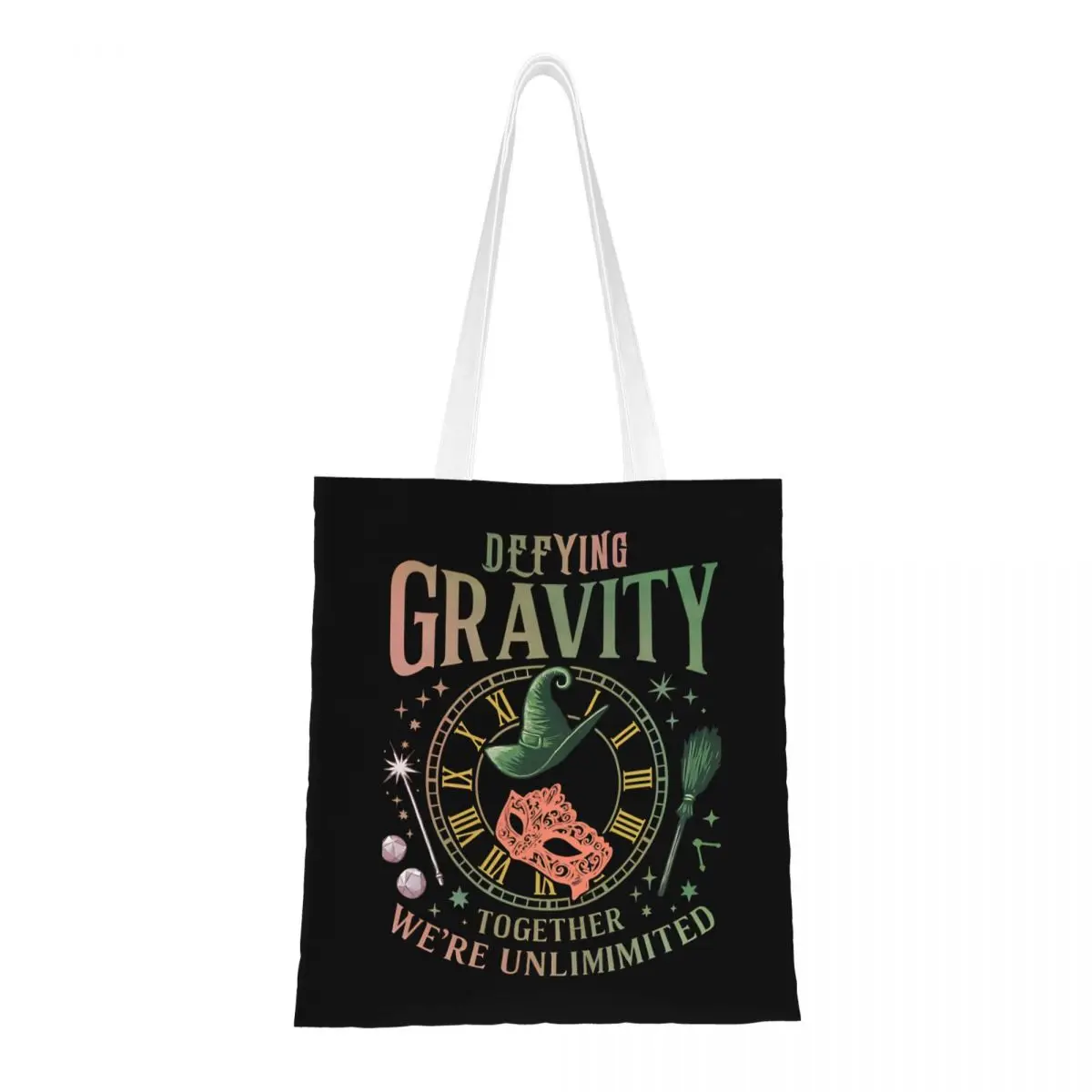 

Defy Gravity Shirt Retro Wicked Together We re Unlimited Wicked Movie Tote Bags Large Capacity Shopping Bag for Shopping Handbag
