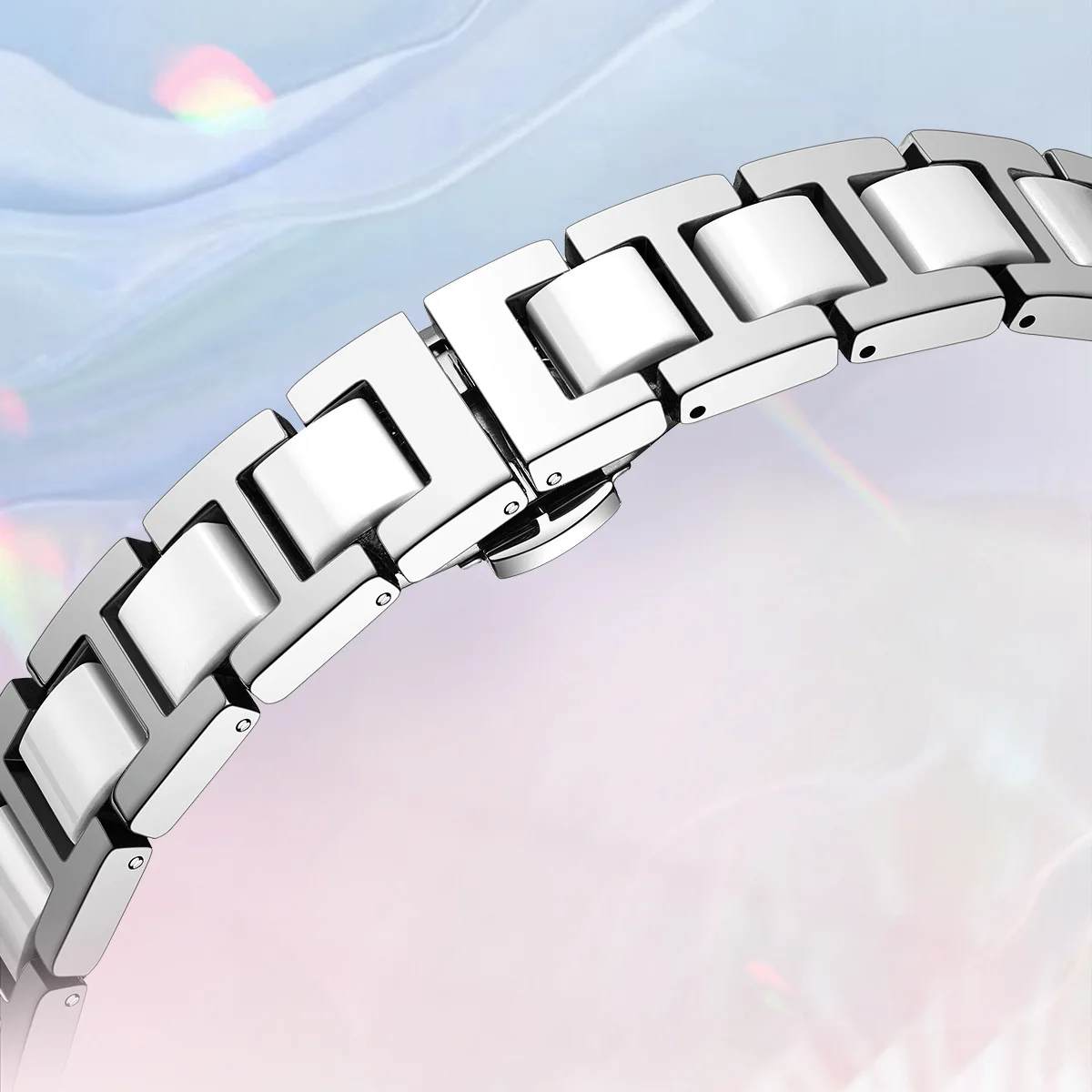 Mark Fairwhale Dress Pink Diamond Quartz Watch for Women Fashion Ceramic Chain Luxury Brilliant Beimu Ladies Wristwatch