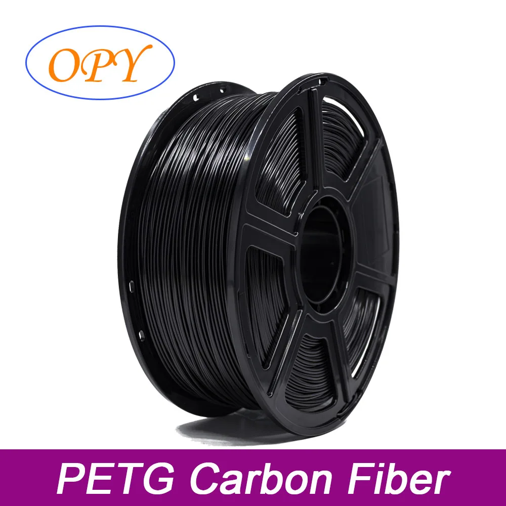 OPY PLA PETG Carbon Fiber Filament 3D Printer Plastic 1.75mm 1Kg 10m 100g Black Nylon 3D Printing Materials Fast Shipping