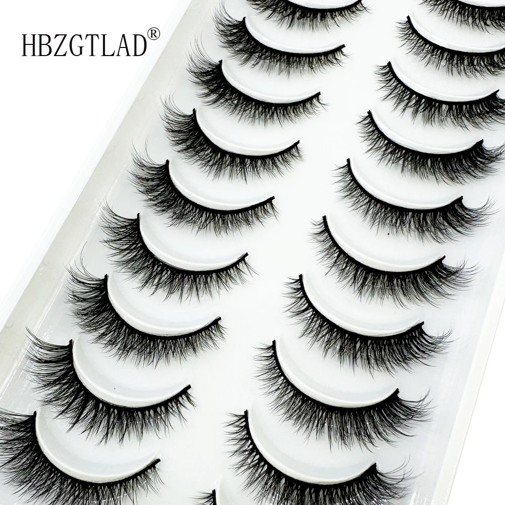 NEW 10 Pairs Natural Long 3D Mink Lashes Soft Short Faux Cils Handmade Fake Lashes Makeup Tool Eyelash Extension maquiagem