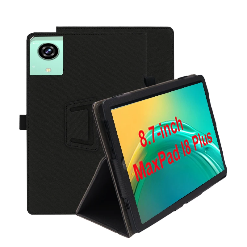 Для Funda Bmax I8 Plus 8,7 дюйма 2025 планшетный ПК из искусственной кожи с двойной подставкой, магнитный чехол с ремешком на руку
