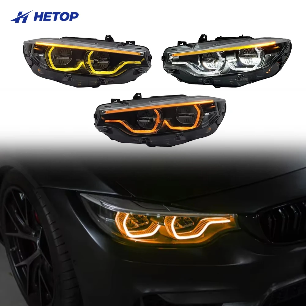 

HETOP F32 2012-2019 Triple Color Yellow White Amber System 4 Series Head Lamp Ikon Upgrade LED DRL Accessories for BMW Headlight