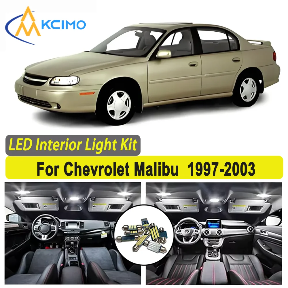 

Kcimo LED For Chevrolet Malibu (1997-2003) Premium Bright LED Interior Dome Map Trunk Light Kit Car Led Canbus Lamps Car LED