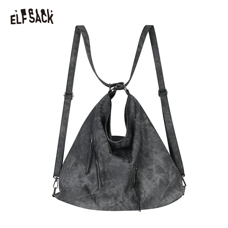 ELFSACK 2025 Spring New Arrivals Versatile Crossbody Shoulder Bag Vintage Tote Bag Women Large Capacity Bag