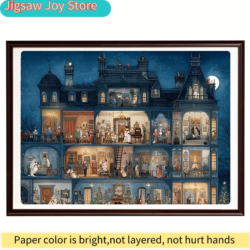 1 Caja de Mini Rompecabezas de Papel para Adultos: "Barrio Acogedor" o Juegos y Actividades para Fiestas