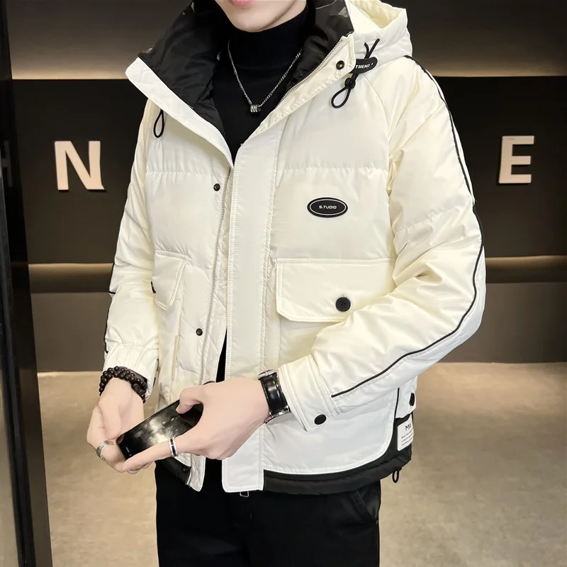 

Men's down Jaet Winter 2023 Trendy Brand Sli Lightweight Warm ort Hooded Thi Winter Outerwear Youth Faion Urban S...