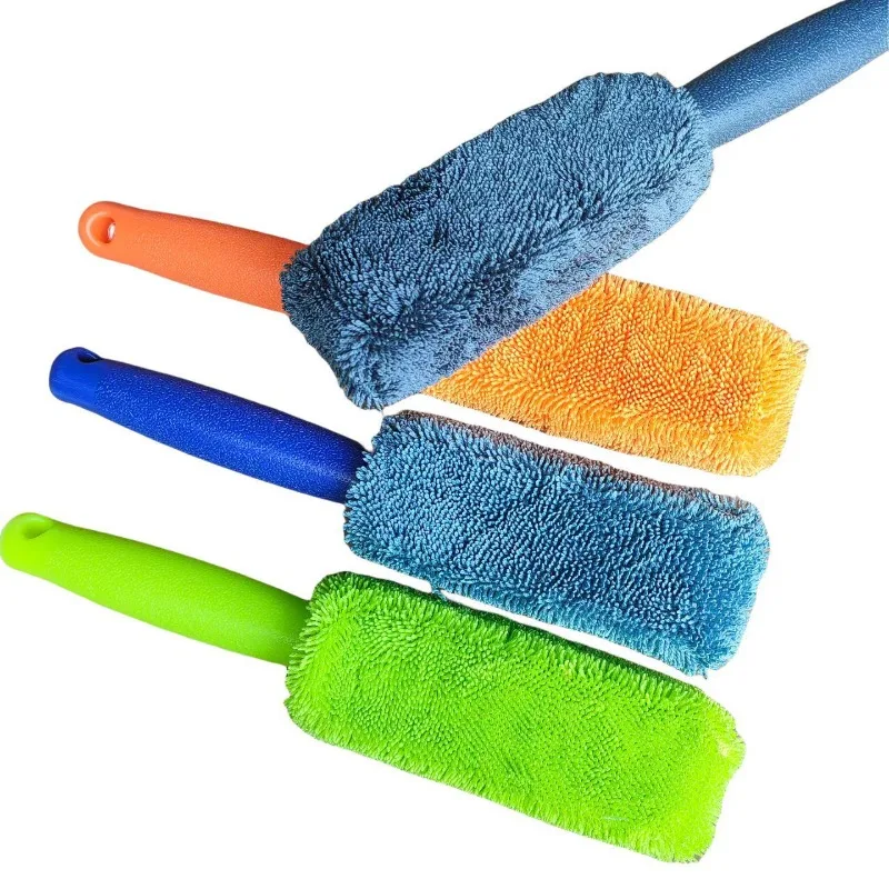 Car Rim Brush, Ultra-fine Fiber Wheel Hub Brush, Car Wash Brush, Beauty Cleaning Tool, Twisted Cloth Braid Tire Brush