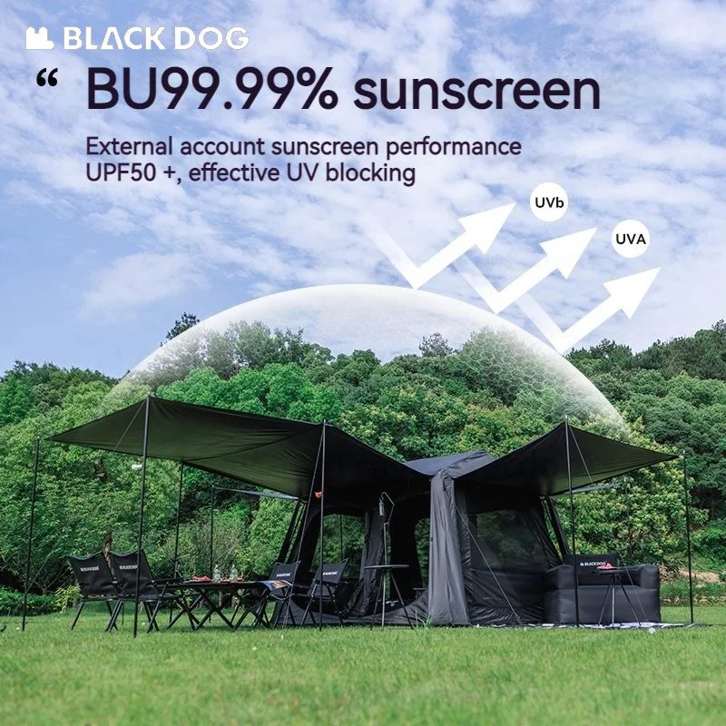 Naturehike BLACKDOG Automatic Tent Outdoor Camping Quick Open Black Coating Double Layer Shelter Cabin Beach Tent Travel