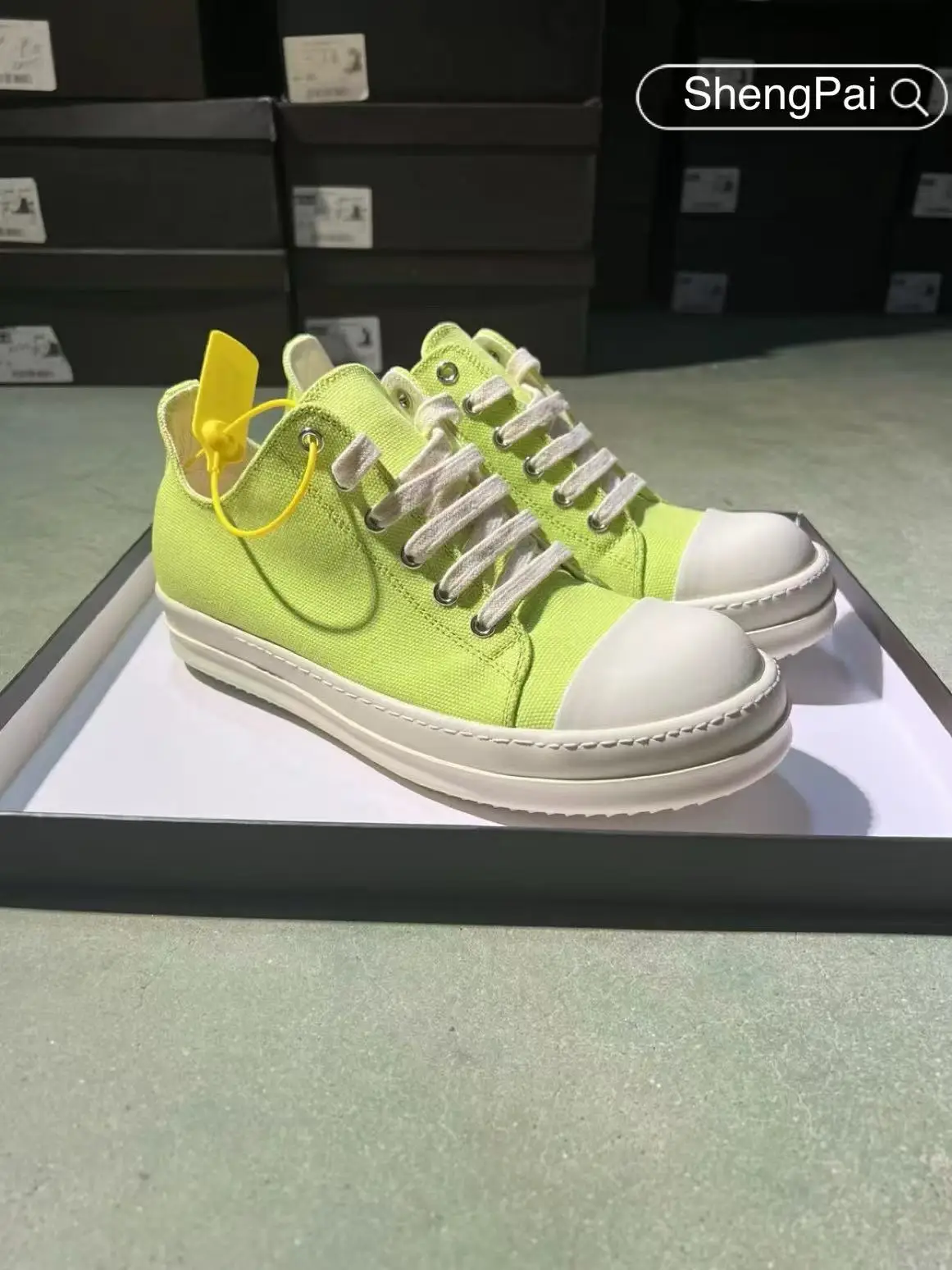 Rick fruit green canvas low-top men's casual shoes Owens luxury brand men's sneakers comfortable and breathable women's shoes