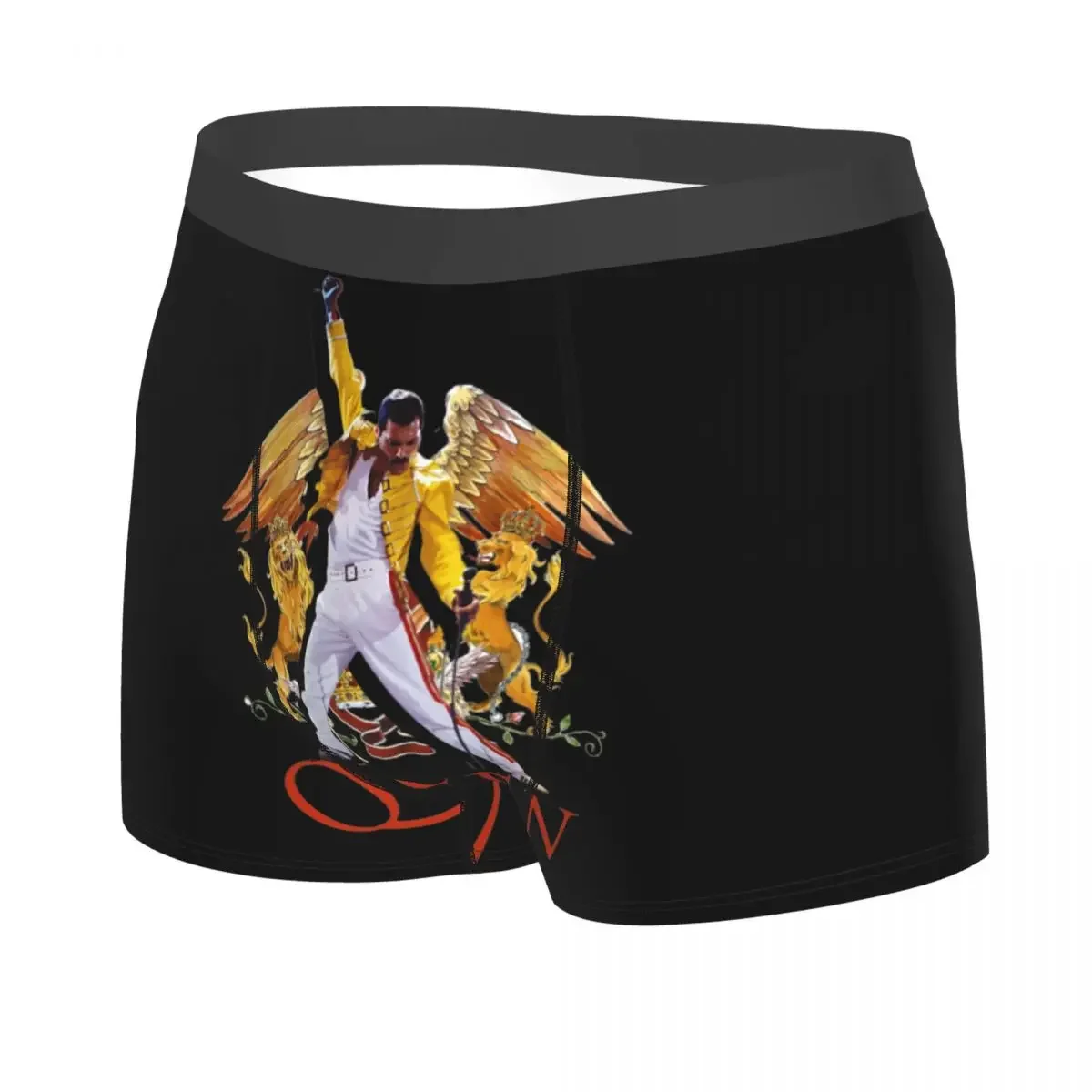 Freddie Mercury Rock Roll Underwear Male Print Customized Heavy Boxer Briefs Shorts Panties Soft Underpants