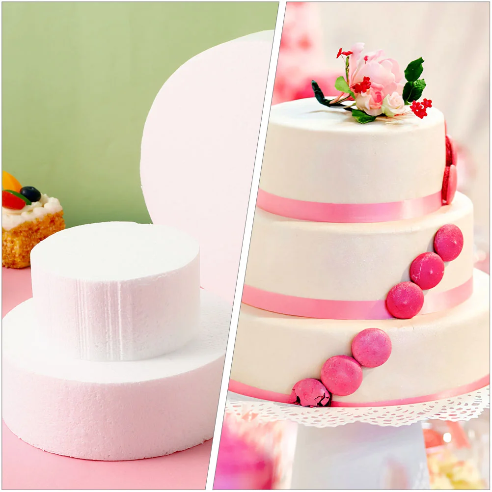 3 Pcs Prosthetic Foam Cake Model Prop Bakery DIY Decorative Polystyrene Rounds Reusable Fake Mold