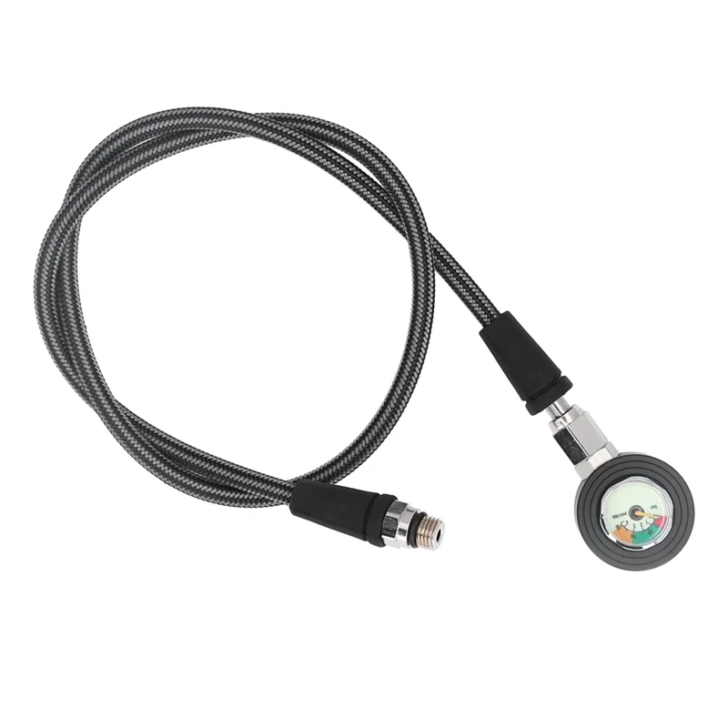 -MEOF Manometro per immersioni subacquee Manometro sommergibile luminoso con tubo ad alta pressione per regolatore BCD