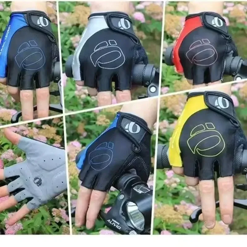 1 Par de Luvas de Ciclismo em Gel Meio Dedo para MTB e Estrada, Antiderrapantes, Antissuor e Antichoque, para Mão Esquerda e Direita