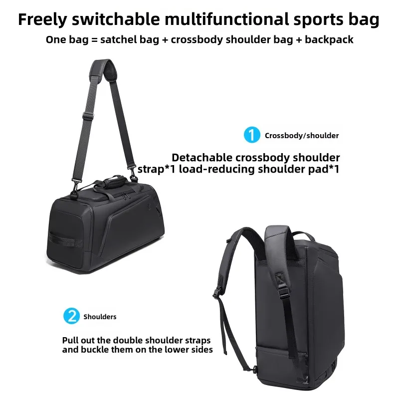 Waterproof Duffel Bag, Women's Convertible Gym Travel Bag, Wet and Dry Separation Sports Weekend Trip