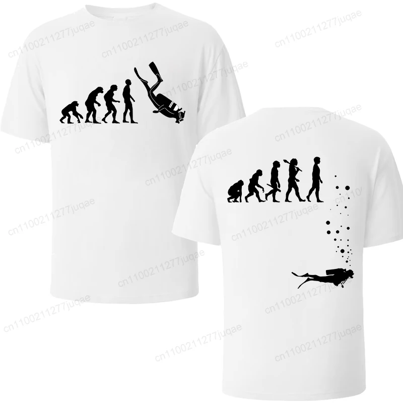 T-shirt à manches courtes pour hommes, vêtements de plongée sous-marine, avec image de plongeur en mer, Streetwear décontracté