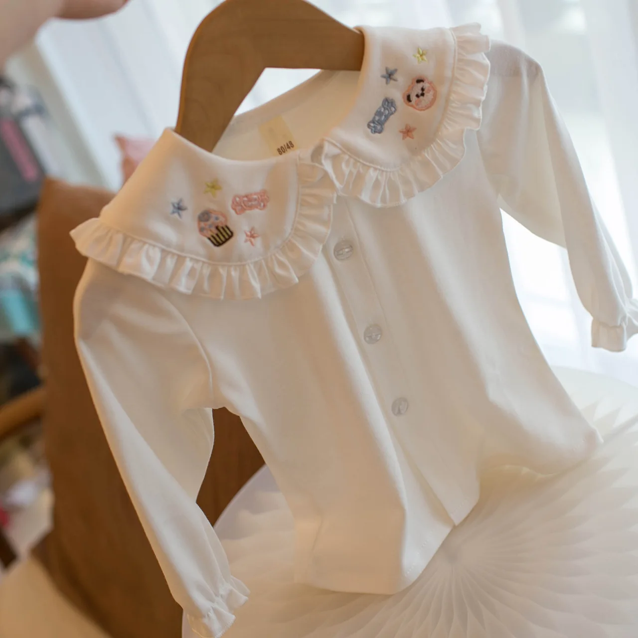 MILANCEL New Spring Girls Shirts 9M-4T Sweet Embroidered Candy Star Kids Blouse Cute Loose Baby Base Layer Children Clothes Tops