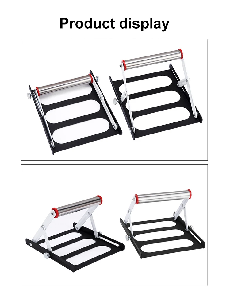 Adjustable Cutting Machine Support Frame Foldable Stainless Steel Auxiliary Support Holder Lifting Roller Fixed Bracket