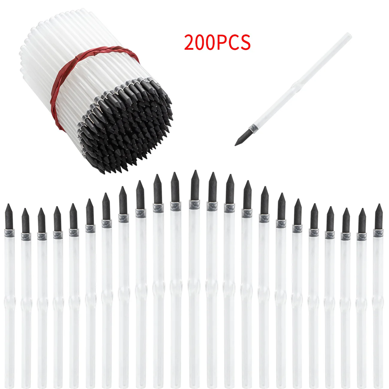 200Pcs Bead Eternal Pencil Lead Replacement Core Beaded Pencil Refill Painting No Sharpening Replacement Pencil Core Wholesale