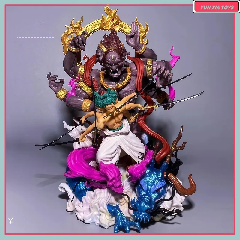

21cm One Piece Roronoa Zoro Vs Kaido Battle Form Statue Pvc Standing Posture Desk Decoration Action Figure Model Toy