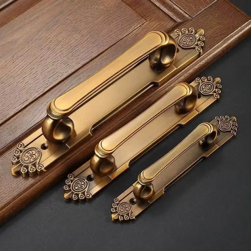 Nordic Vintage Wooden Door Handles Bedroom Sliding Door Furniture Hardware Push Pulls Wardrobe Handle Cupboard Handles