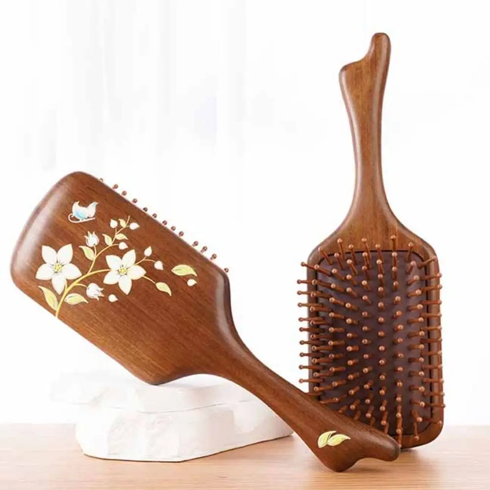 

Portable Sandalwood Hair Comb Anti Static Relieve Air Cushion Comb Head Blood Circulation Scalp Air Bag Massage Comb Gift