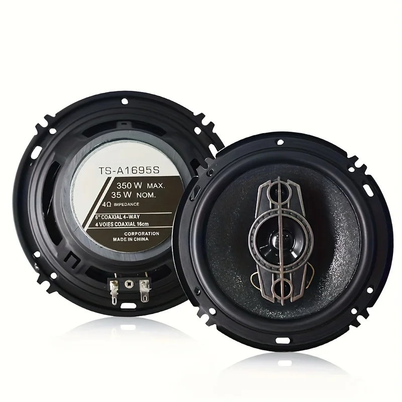 2Pcs 6 Inch (2X350W) 700W 4-Way Car HiFi Coaxial Speaker With Dust Cover And Audio Cable, Car door full frequency speaker