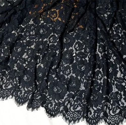 150cm Wide High-grade Hollow Flower Cotton Eyelash Lace Fabric DIY Wedding Dress Accessories