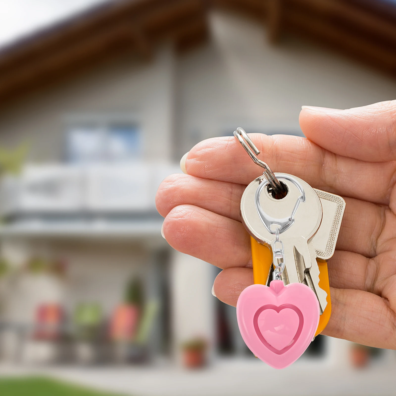 

Heart Shaped Alarm Ring Key Outdoor Keychain for Women with Light Child