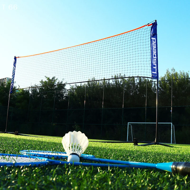 Red de bádminton profesional estándar plegable portátil, deportes de interior y exterior, voleibol, tenis, entrenamiento, redes cuadradas de malla
