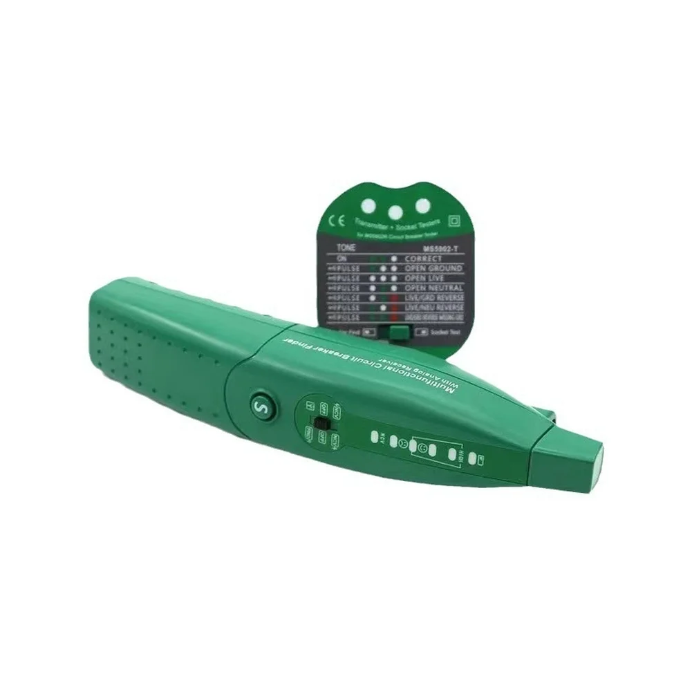 MS5902 Socket Tester and Circuit Breaker Locator with Integrated Flashlight for Indoor Outdoor Electrical Maintenance Tasks