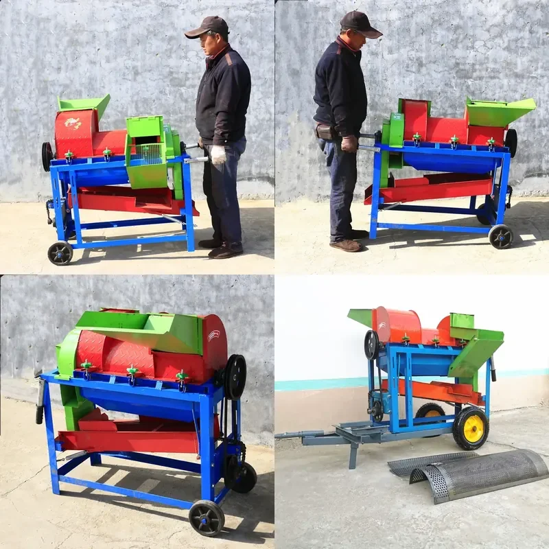 For Small Rice Thresher Household Wheat Beater Sorghum Soybean Millet Rapeseed Grain Processing Machine High Efficiency