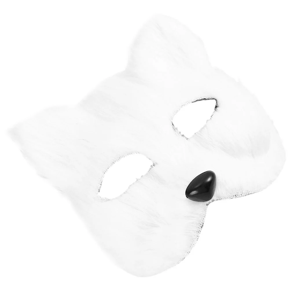 Máscara de raposa máscaras de máscaras animais para crianças diy polpa festa flanela suprimentos em branco feminino homem trajes de halloween