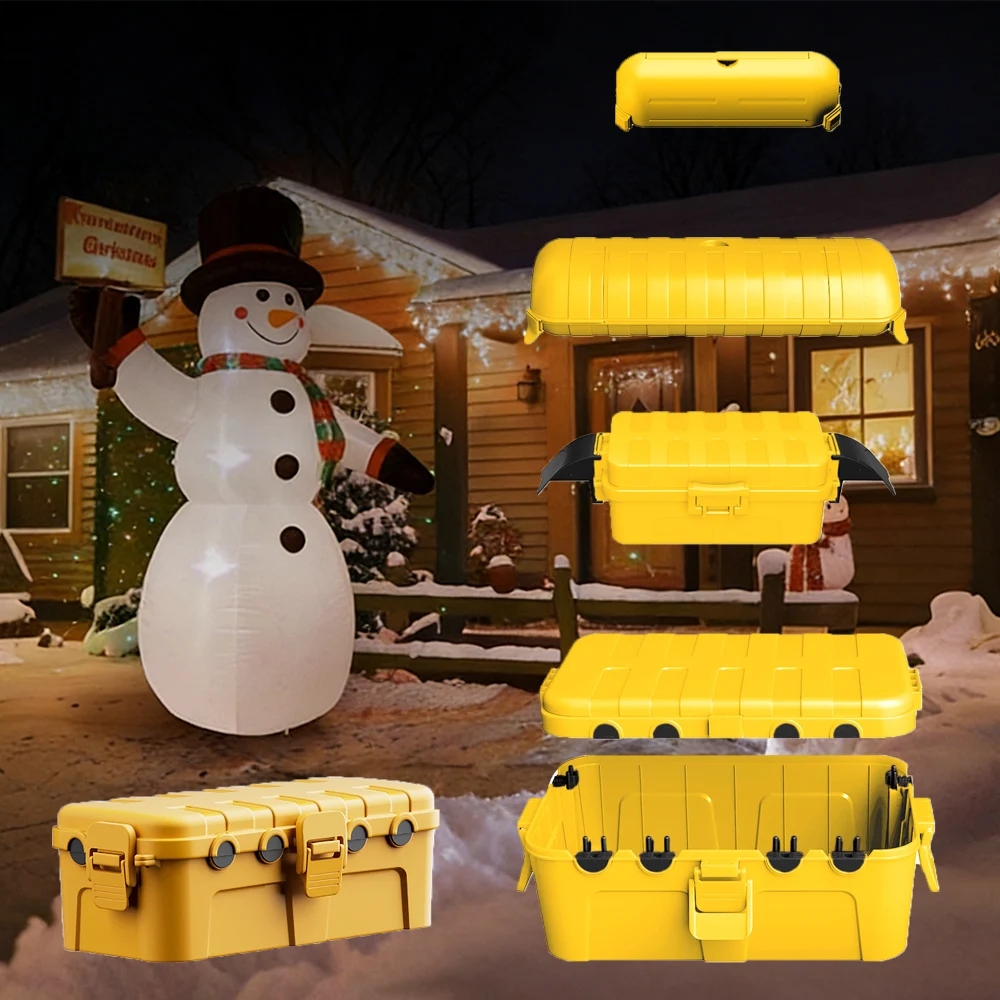 صندوق كهربائي خارجي مقاوم للماء صندوق وصلات مقاوم للماء كديكور عيد الميلاد لأسلاك التمديد الخارجية شرائط الطاقة الخفيفة التوصيل #1