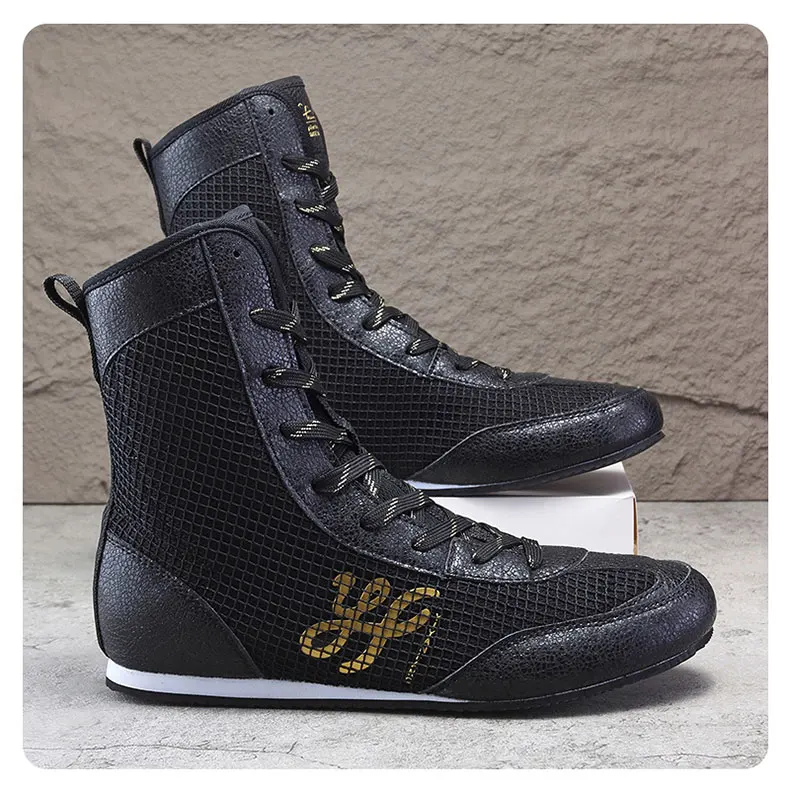 Unisex Hochwertige Professionelle Box- und Ringerstiefel in Übergrößen für Jugendliche 36-46 Ganzjahres-Kampfsportschuhe – Detail 10