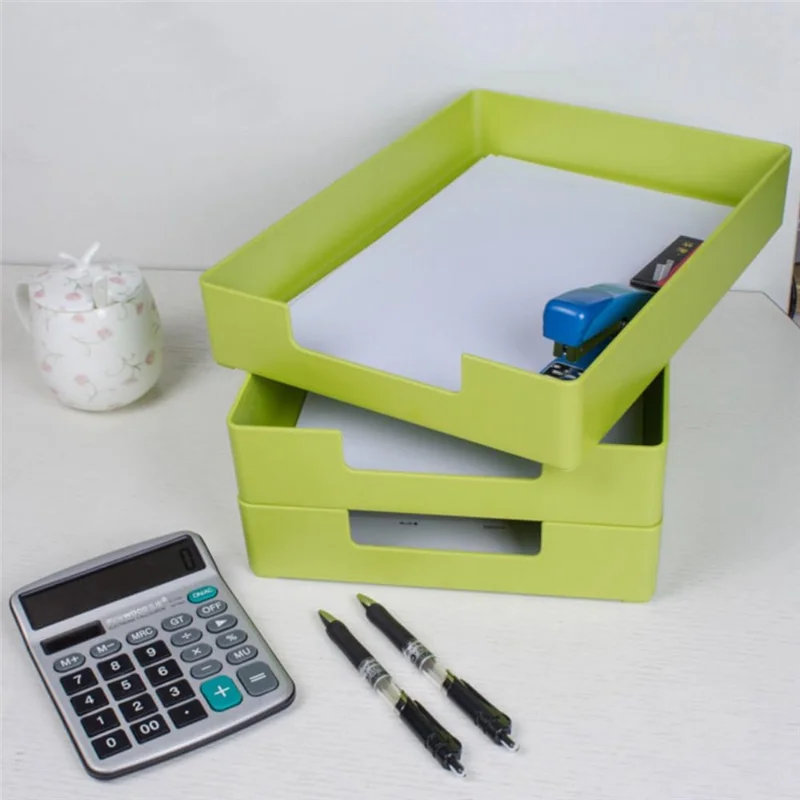 

Popular Letter-Size Tray, A4 Plastic Paper Holder File Organizer, Stackable Letter Tray For Office, School, Home Storage