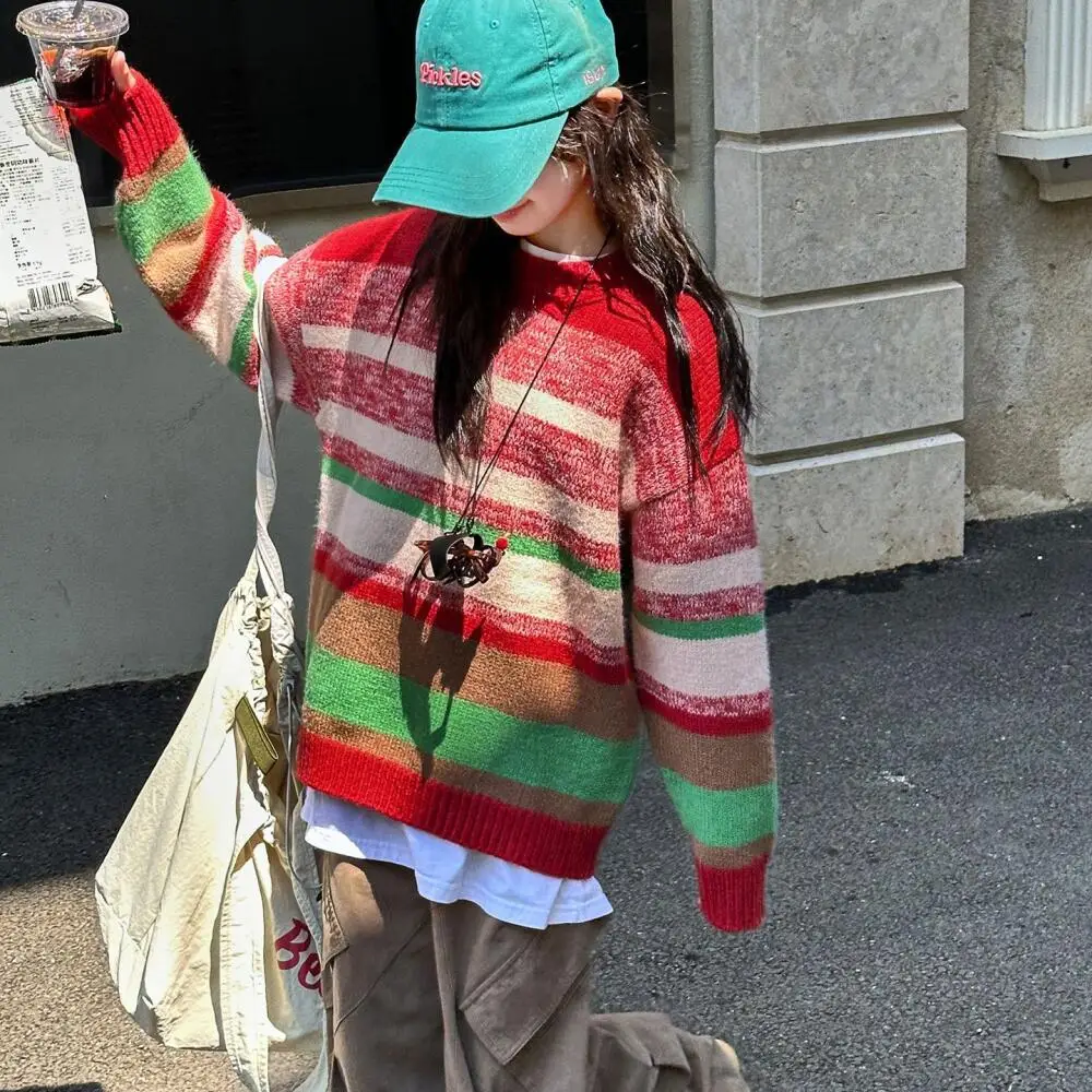 

Kawaii модный теплый пуловер для девочек, свитер, нижний слой, рубашка для студентов, осенне-зимний повседневный трикотаж, топы, детская одежда