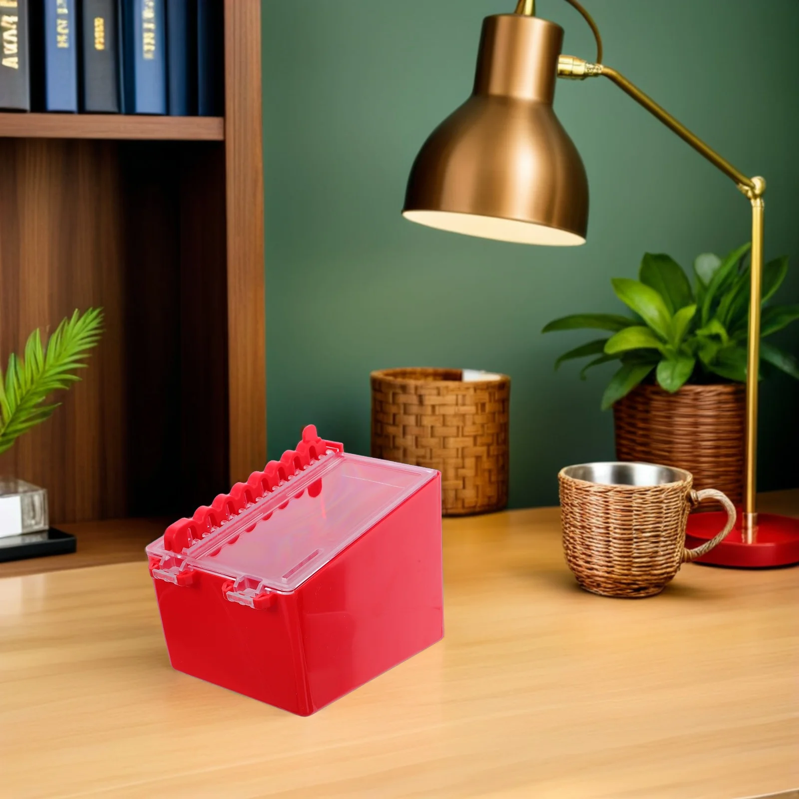 

8-Slot Wall Mounted Key Lock Box Red Outdoor Lockout Tagout Station with Clear Panel for Secure Keys Storage Safety Management