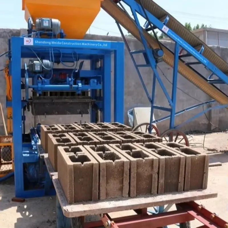 Customized QT4-24 Semi-automatic Concrete Paving Block Making Machine Hollow Solid Brick Machine Small Environmentally Brick Mak