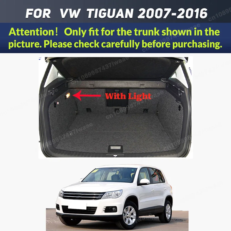 Full Coverage Trunk Mat For VOLKSWAGEN VW Tiguan 5-Seat 2007-2016 15 14 13 12 11 10 Car Cover Pad Interior Protector Accessories