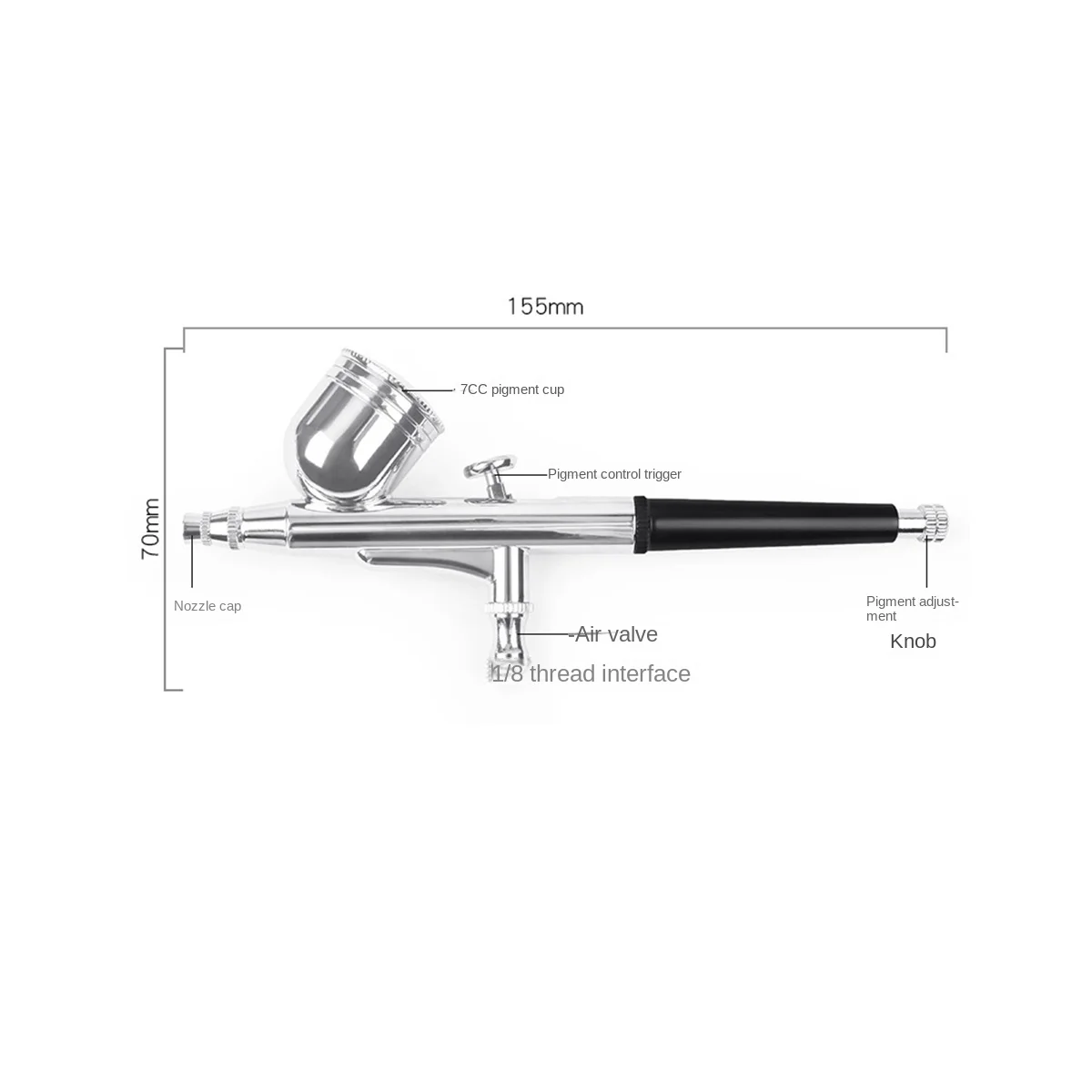 ชุดแปรงพ่นสีคู่ขนาด0.3มม. ชุดแปรงพ่นสีแอร์บรัชไฟฟ้าสำหรับภาพวาดกราฟิกอัตโนมัติ