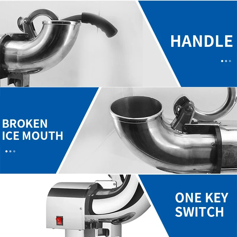 100 كجم/ساعة كسارة الجليد الكهربائية التجارية المنزلية الفولاذ المقاوم للصدأ آلة سحق الثلج الكهربائية آلة سحق الجليد الكهربائية