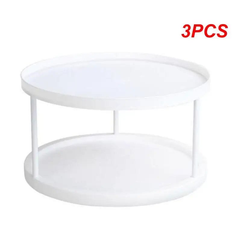 3PCS Easy Access To Items Tidy Durable Non-slip Spice Round Plate Handy And Practi Actual Kitchen Bathroom Makeup